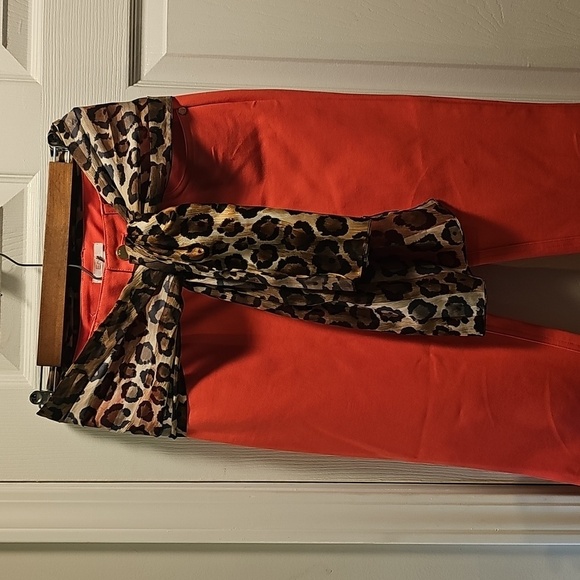 Vibrant Orange Cropped Jeans for Women - Picture 12 of 13